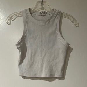White Cropped Tank Top